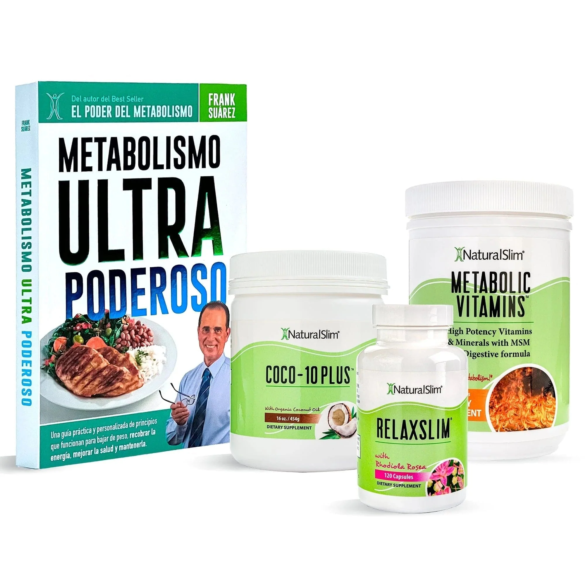 Kit Energía Abundante  | Envío GRATIS - Metabolic Vitamins, RelaxSlim, Coco 10-Plus y Libro de Frank Suárez - Image 3