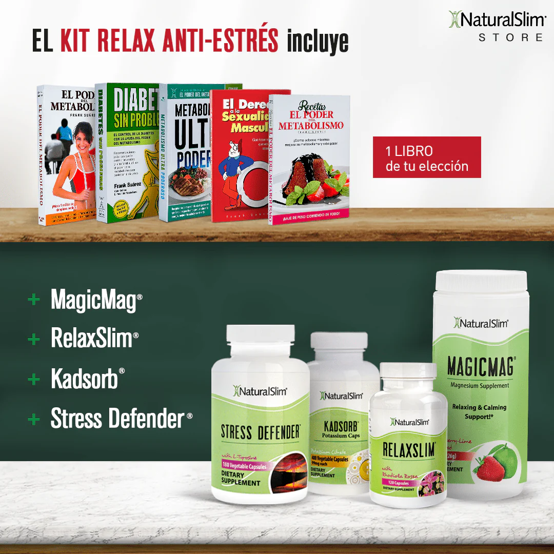 Kit Relax Anti-Estrés  | Envío GRATIS - MagicMag, Kadsorb, Stress Defender, RelaxSlim y Libro de Frank Suárez - Image 4
