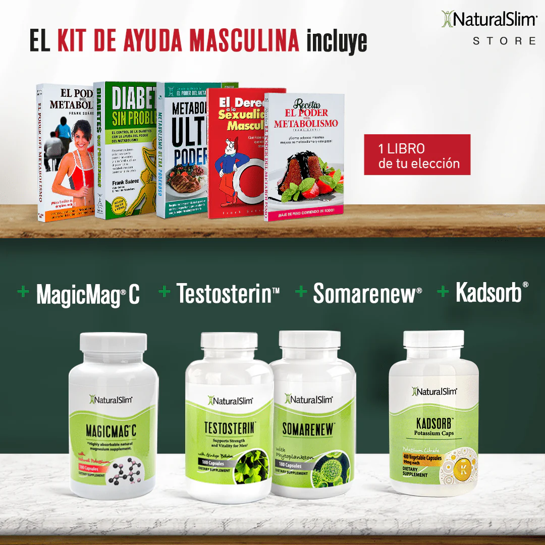 Kit de Ayuda Masculina | Envío GRATIS - Testosterin, Somarenew, MagicMag C, Kadsorb y Libro de Frank Suárez - Image 4