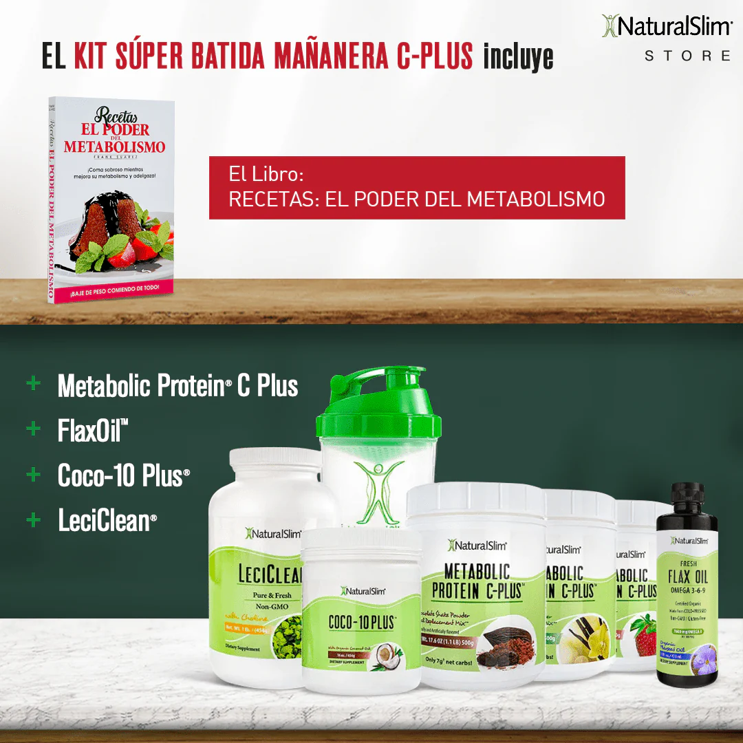 Kit Súper Batida Mañanera - C Plus - 3 Frascos de Batida, FlaxOil, Coco-10 Plus, LeciClean, Libro de Recetas + Shaker de Regalo | Envío GRATIS - Image 3
